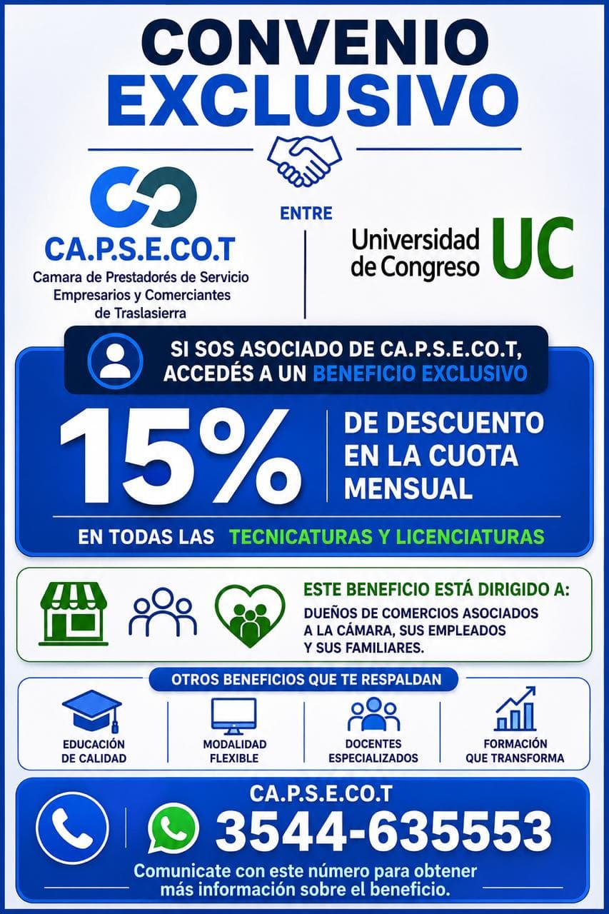 Universidad del Congreso: Descuento de cuota mensual